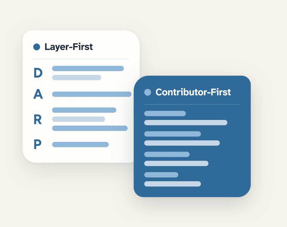 Two DARP records side by side, one written layer first and one written contributor first.